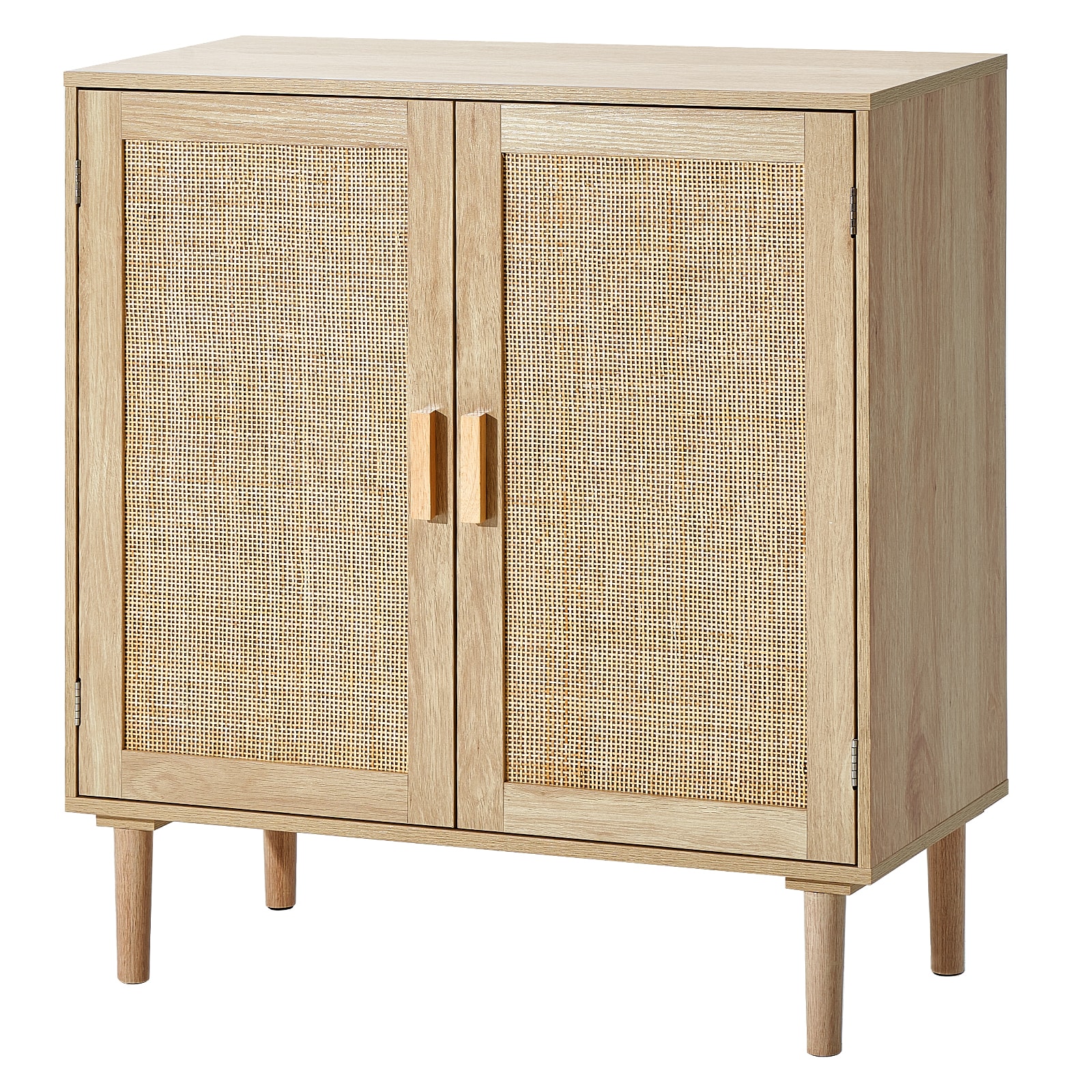 Rattan Storage Cabinet With Magnetic Doors And Adjustable Shelves_voghion.com
